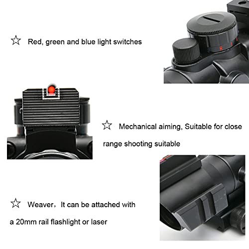 4X32 Tactical Scope Red/Green/Blue Illuminated Rapid Range Reticle With Fiber Optic Sight #TOP5