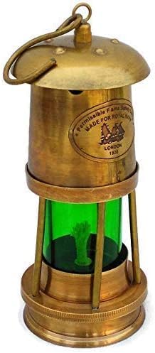 Orca International, lanterna a olio in ottone coottone nautico a forma di nave minatrice marittima, 15,2 cm, ideale per cene di San Valentino e regalo