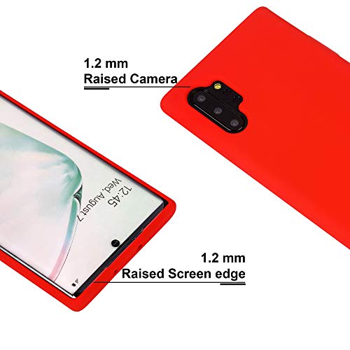 Image of LIRAMARK Liquid Silicone Soft Back Cover Case for Samsung Galaxy Note 10 Plus /Note 10+ (Red)