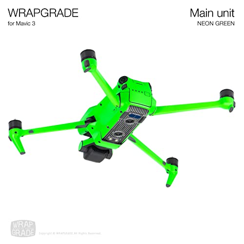 Image of WRAPGRADE Full Skin Stickers for DJI Mavic 3 / Mavic 3 Classic (NEON GREEN)
