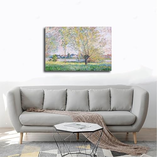 Impression sur toile The Willows de Claude Monet tableau 30x45cm - 4