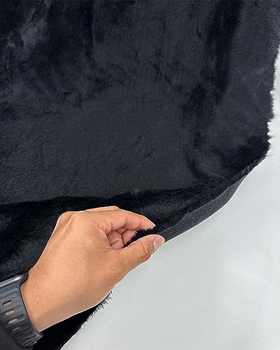 Luxurious Long Pile Faux Fur Fabric in Weasel Black | 60 Inches Wide | Sustainable Style Sold by the Yard 6 Luxurious Long Pile Faux Fur Fabric in Weasel Black | 60 Inches Wide | Sustainable Style Sold by the Yard - Image 5