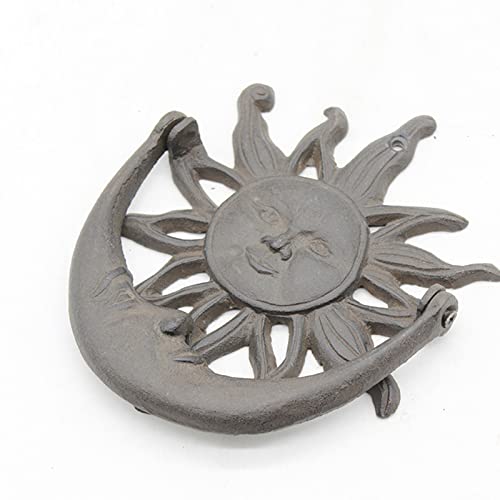 HAIXHX Heurtoir de Porte Poignée de Porte en Fonte Soleil et Lune, Ornements de Frappe drôles Home Garden Heurtoirs de Porte d'entrée avec Accessoires, Cadeau de Pendaison de crémaillère Cover