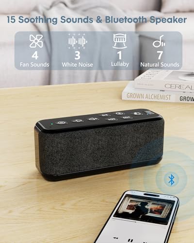 Sound-MachineBattery-Powered-Portable-White-Noise-Machine-for-Sleeping-Adults-Baby-Kids15-Soothing-Sounds3060120-mins-Auto-Off-Timer8-Level-VolumeMemory-FunctionType-C-ChargingHeadphone-Jack