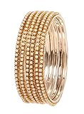 NEU! Touchstein-indisches Bollywood Bezaubernde traditionelle stilvolle goldene Glitter-Faux-Perlen-Nieten-Look-Designer-Schmuck-Armbänder-Armreif-Set von 6 für Frauen.