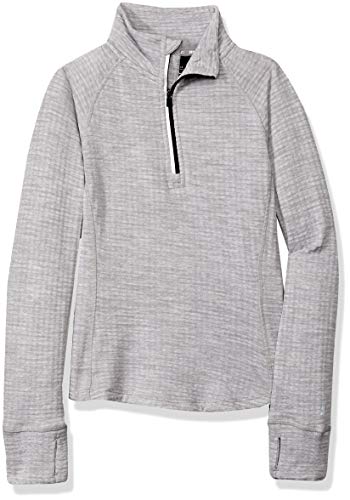 Starter Girls' Brushed Waffle Half-Zip Top, Amazon Exclusive, Vapor Grey Heather, M