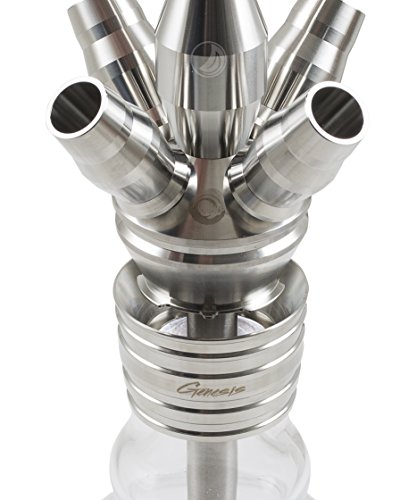 Genesis Shisha 750 - clear 1 | Wasserpfeife mit zerlegbarer Rauchsäule aus Edelstahl – Bild 3