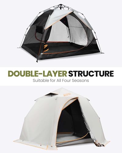 OutdoorMaster 2 Person Camping Tent, 4 Seasons Lightweight Backpacking Canopy, Waterproof and Weatherproof Sun Shelter, Double Layer Outdoor Cabana for Camping, Hiking and Mountaineering - Image 4