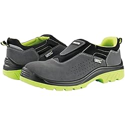 Zapatos De Trabajo Sin Cordones Bellota Zapato de Seguridad Comp+ Easy S1P / 7231244S1P, Incendios Hombre, Gris,Verde,Negro, 44 EU Ancho