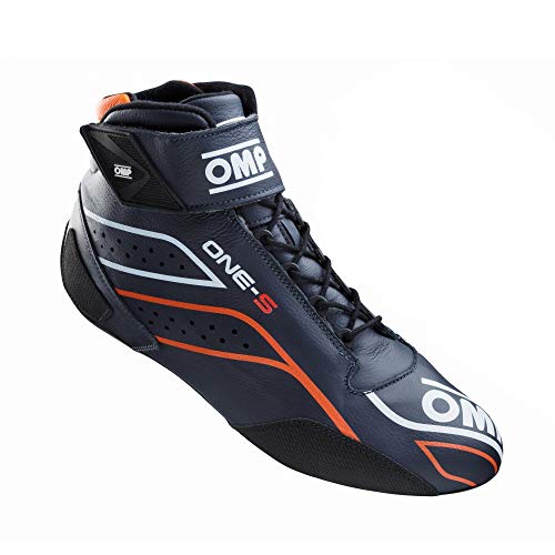 OMP ONE-S 2020 Model Driving Shoes FIA8856-2018 - Size 41 - Navy Blue, Fluorescent Orange (IC/82224941)