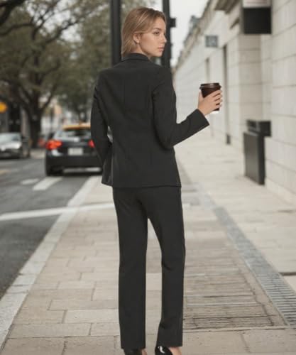 Miesuit Women's Light Purple Grey Suit Set | Slim Fit One-Button Blazer & Pant Office Outfit - Image 5