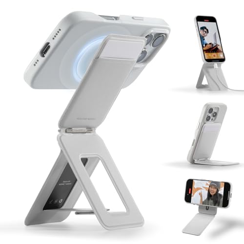 MOFT Phone Tripod Wallet for iPhone, Mulit-Angles, Lightweight & Portable Phone Stand, MOVAS Vegan Leather Magnetic Wallet, Strong Magnets, NFC Card Holder, Misty Cove (with Card Slot)