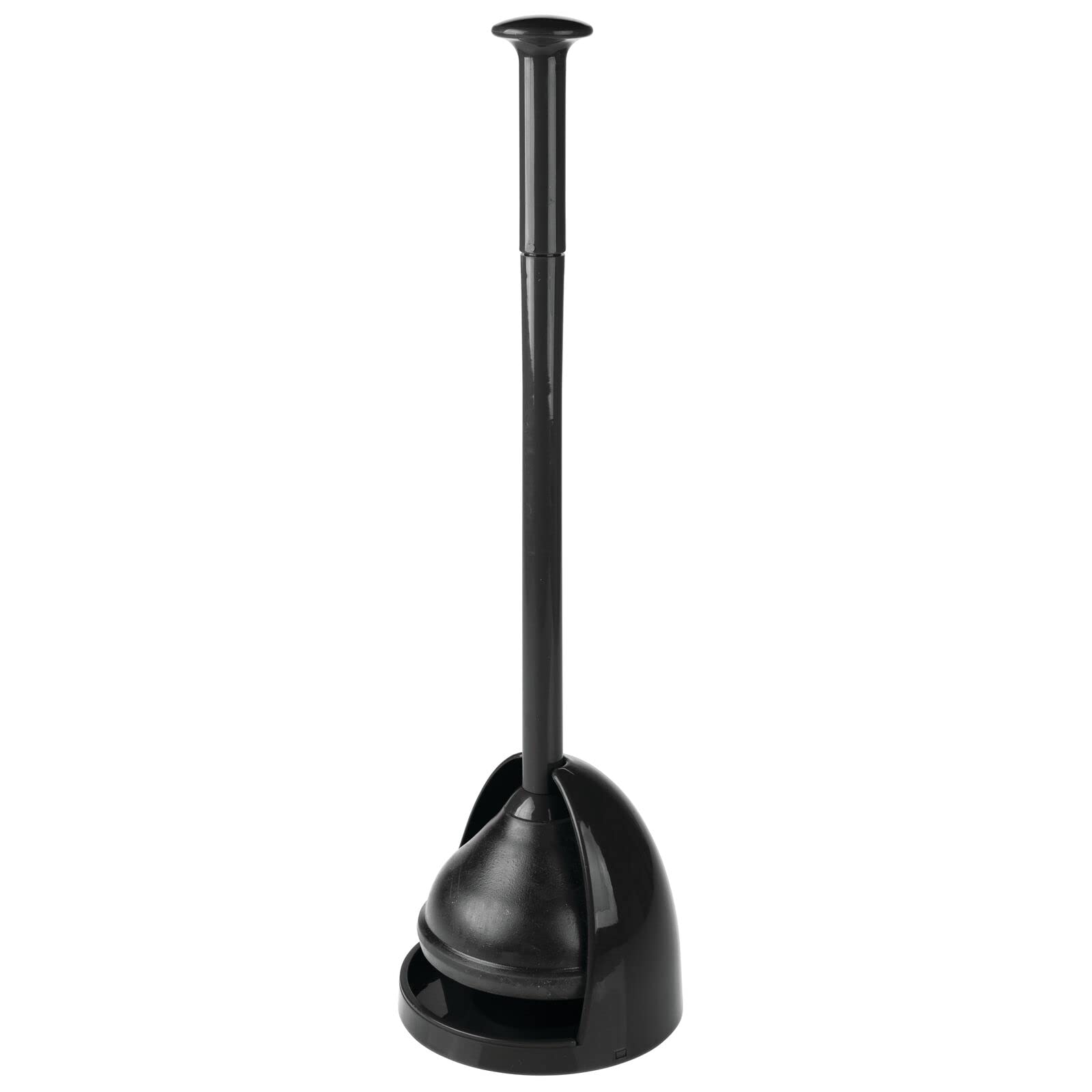 Ventouse toilette mDesign plastique avec plateau égouttement discret