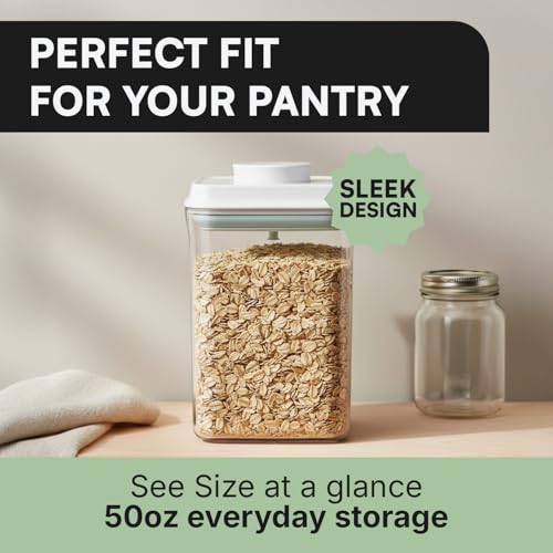 Image of iChewie - BopTop (2pc Set) Airtight Food Storage Container - Mechanical Silicone Seal Canister - BPA-Free Stackable - 17,52 fl.oz.