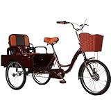 【Mobility Tricycle】The chain is driven by the pedals and the wheels start to move forward.It is suitable for adults and the elderly to go out for exercise,hanging out and shopping. 【3 Wheels Bicycle】High carbon steel frame can carry a maximum load of...