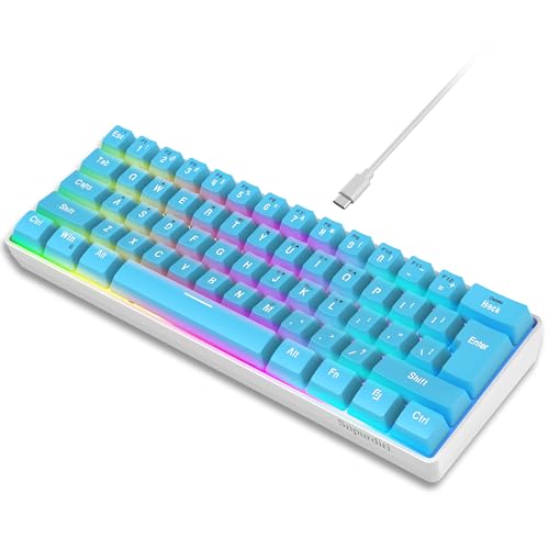 Image of Snpurdiri 60% Wired Gaming Keyboard, Small Ultra-Compact 61 Keys RGB Backlit 60 Percent Gaming Keyboard for PC /Mac Gamer, Typist, Travel, Easy to Carry on Business Trip (Blue)