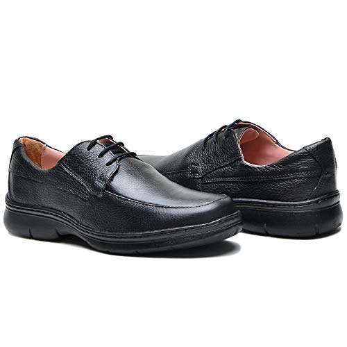 Sapato Social masculino sola antistress leve legitimo couro bovino soft F500 (41, F500 preto)