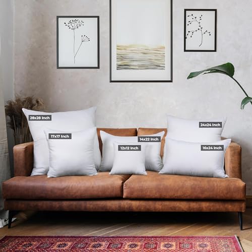 Image of Utopia Bedding Throw Pillows, Decorative 17x17 Pillow Inserts, Set of 4 | Down alternative pillow insert with plush fluffy fill for beds sofas couches and chairs. Suitable for indoor outdoor use.
