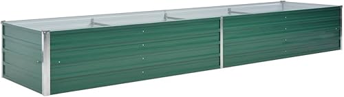 Miniatura 18 de Cama elevada de acero galvanizado, maceta elevada para jardín, para exteriores, perfecta para verduras, flores, hierbas, plantas, 39.4 x 15.7 x 17.7