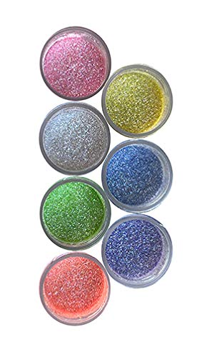 OH! SWEET ART - Easter Disco Cake SET (7 colors) Baby Pink/Baby Blue/Baby Violet/Baby Yellow/Baby Green/Baby Orange/Rainbow, (5 g each bottle),cakes, cupcakes, decorating, cake pops