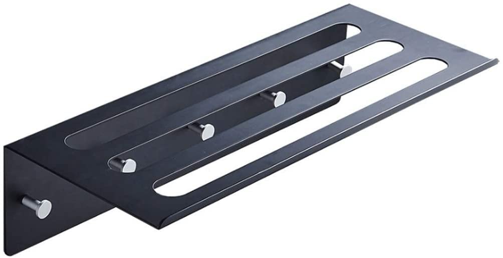 Towel Rail Towel Rack Space Aluminum Bath Rail Free Perforated Bathroom Black Shelf Bar Bathroom Accessories