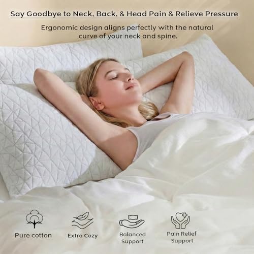Image of AYKA Premium Microfiber Pillow for Sleeping, Set of 4 | 17x27 Inch Hotel Luxury Bed Pillows | 100% Virgin Fiber Fill, Soft & Fluffy | Neck Support for Side, Back & Stomach Sleepers | White