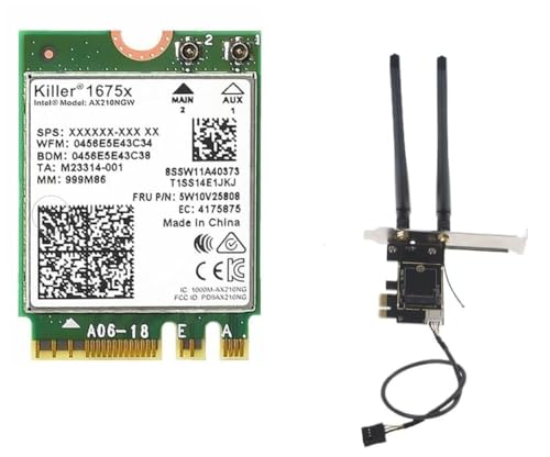 Kit Wi-Fi 6E Killer Series AX1675x para escritorio | 2,4 Gbps | Bluetooth 5.3 | PCIe x4 | Banda triple 2,4/5/6 GHz miniatura 1