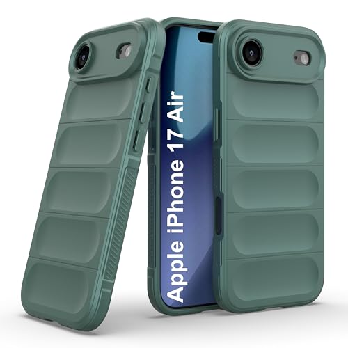 Image of amazon basics Back Case Cover for iPhone 17 Air | Compatible for iPhone 17 Air Back Cover | Liquid Silicon Magic Case with Camera Protection | Dark Green