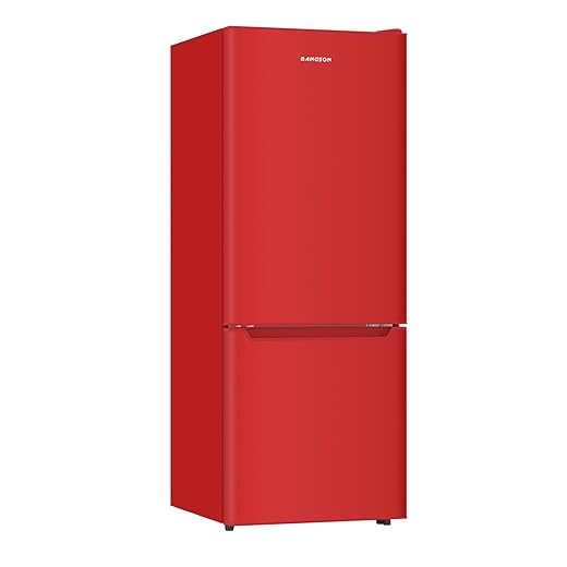 BANGSON 7.1 Cu.Ft Refrigerator with Freezer, Apartment Size Fridge with Bottom Freezer, Large Capacity, Energy Saving, Adjustable Thermostat, Low Noise, Red