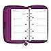 Filofax Saffiano Zip Organizer, Personal Compact Size, Rasperry - Cross-Grain, Leather-Look, Six Rings, Week-to-View Calendar Diary, Multilingual, 2025 (C022535-25)