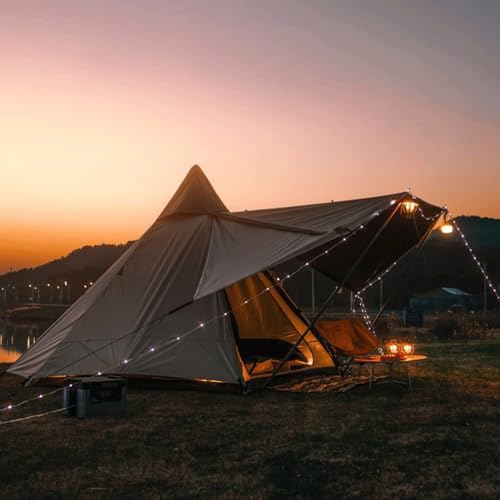 Carpa tipo pirámide grande para camping GERRIT blanca miniatura 5