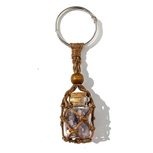 Handmade-Crystal-KeychainNatural-Crystals-Wishing-Bottle-Rope-PouchHealing-Charm-Fengshui-Protection