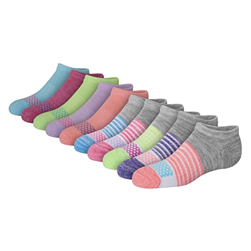 Hanes Girls Fit Heel Shield And No Show Socks, 6-pair Packs Comfort, Assorted, Large US - image 1
