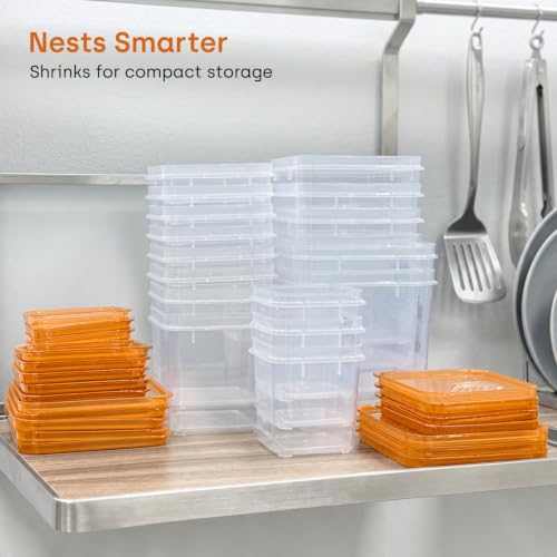 Image of Store Smart Airtight Food Storage Containers | Set Of 6-500Ml BPA Free, Microwave, Freezer & Dishwasher Safe Stackable Compact Box for Snacks, Meal Prep Fridge | Orange