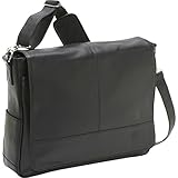 Royce Leather 687-BLACK-3 Executive Suede Lined 15' Laptop Messenger Bag Handcrafted in Genuine Leather Laptop Messenger Bag, Black