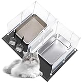 Picture of Tioncy 2 Pack Extra Large Stainless Steel Cat Litter Box, 2 Litter Scoop, 2 Litter Mat, 12 Corner Splash Guard Never Absorbs Odor, Rustproof, Non Stick Smooth Surface(23.6 x 15.8 x 7.9 inch)