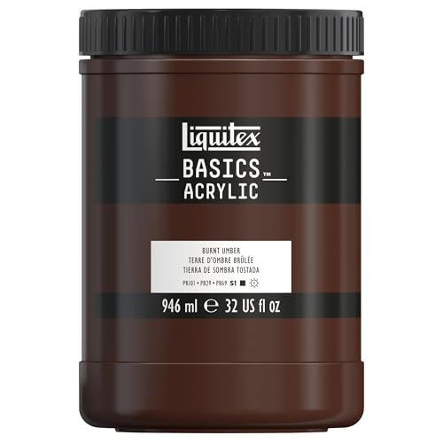 LIQUITEX Basics Acrylic Paint, Burnt Umber, 946 ml Pot