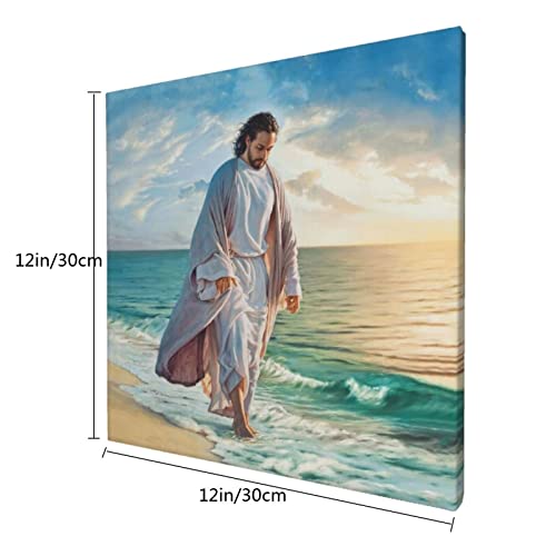 Jesus Pictures For Wall Canvas Wall Art God Walking On Water Paintings For Living Room Framed Art Christian Decor Religious Posters Ready To Hang Size 12X12 Inches #TOP2