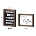 Mkono Coffee Signs Decor 2 Sides with Different Sayings Rustic Wood Sign, Farmhouse Table Decor for Office, Home, Bar,Wall
