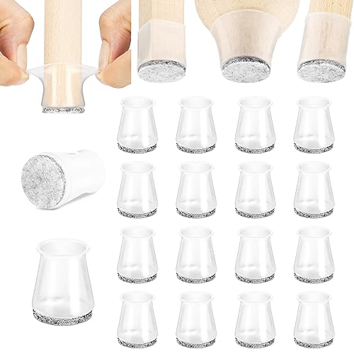 Aneaseit Taco Protector para Patas de Sillas - 2.8cm x 16uds Transparente - Tacos Protectores de Silicona para Patas de Silla y Muebles de Madera Dura - Tamaño S