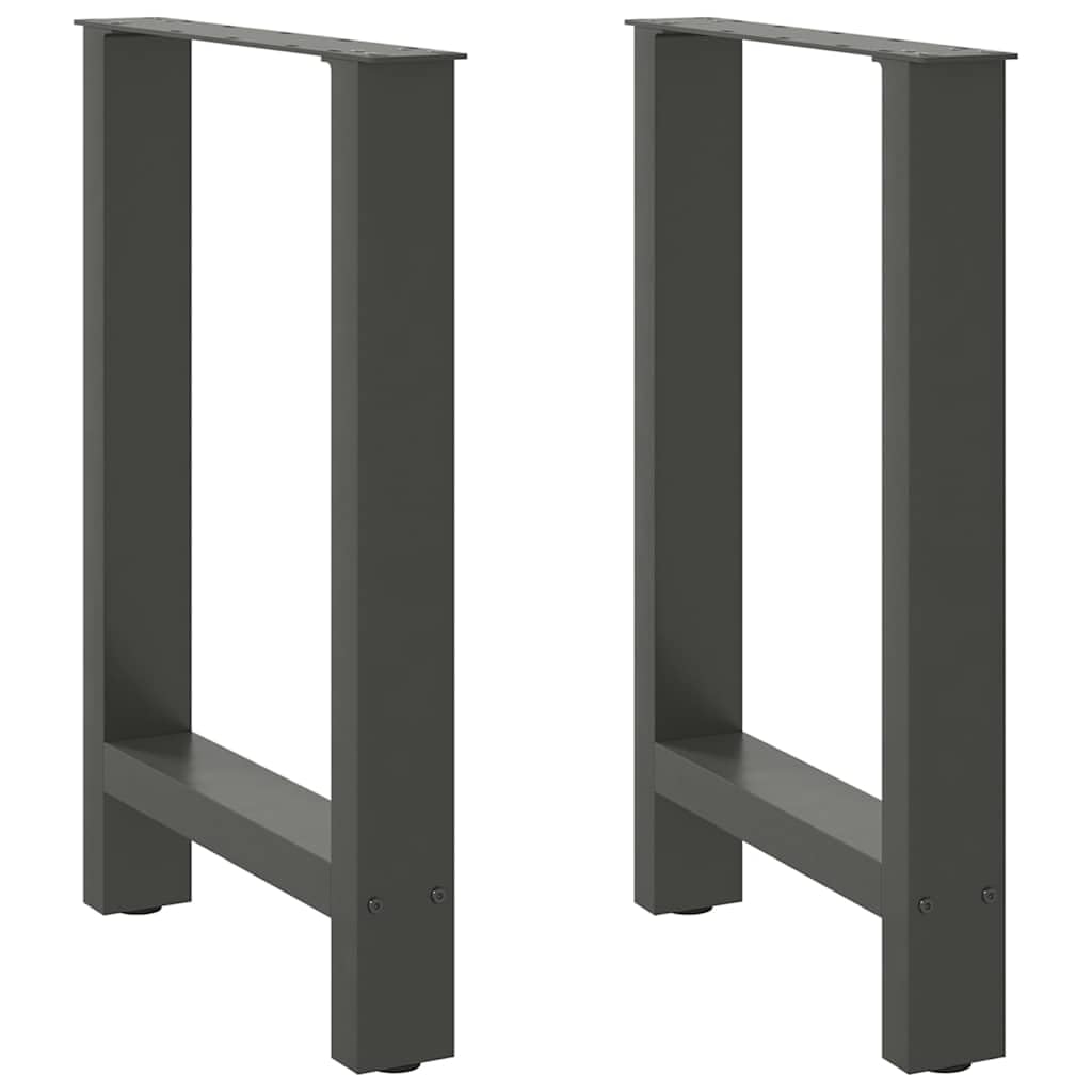 Gambe per tavolo da pranzo in acciaio antracite, 2 pezzi, 60 x 72-73 cm