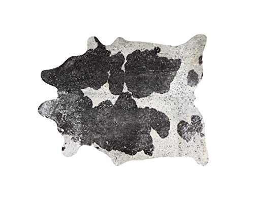6 x 7 ft. Scotland Cowhide Rug - Silver Black & White