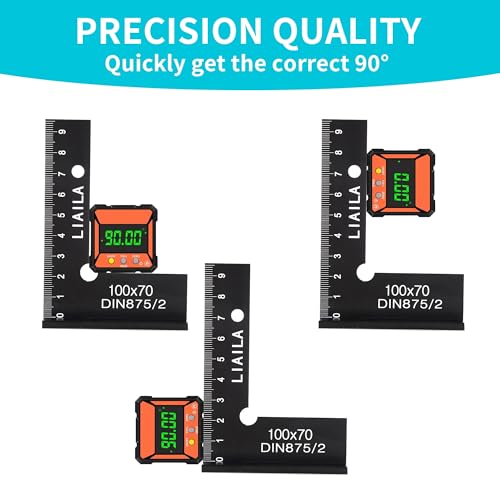 Schlosserwinkel Set, 2 Stück Größe 100 x 70mm und 150 x 100mm, Zimmermannswinkel mit Messskala(cm), Metallwinkel 90 Grad, Anschlagwinkel Metall für Präzise Arbeiten im Metallbau und Werkstatt