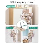 BAGSMART Travel Toiletry Bag with Removable Partition, Puffy Water-resistant Fabric Hanging Organizer for Full-Size Toiletries, Accessories, Black - Image 4