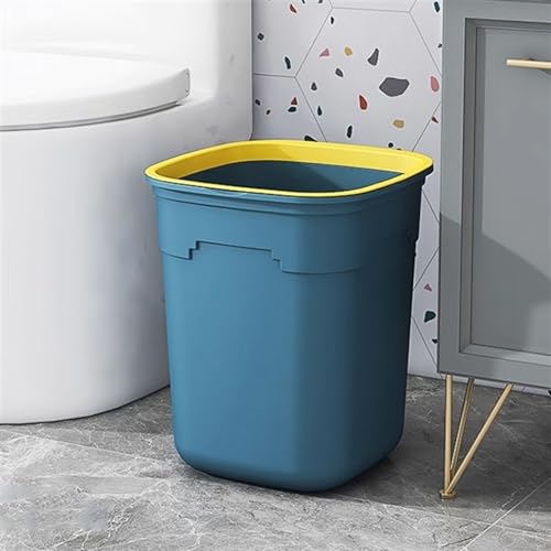 Caneca de basura cuadrada para hogar sin tapa, plástico azul, tamaño M miniatura 7