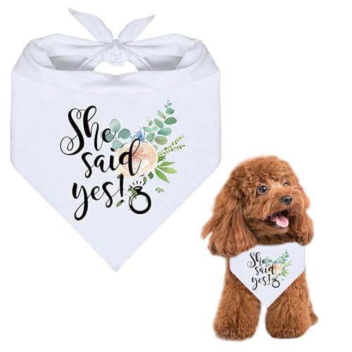 Zmupl Hundehalstuch, weiß, Bandana, Hochzeit, Party, Verlobung, Hundeaccessoire, Polyester, M, Sommer