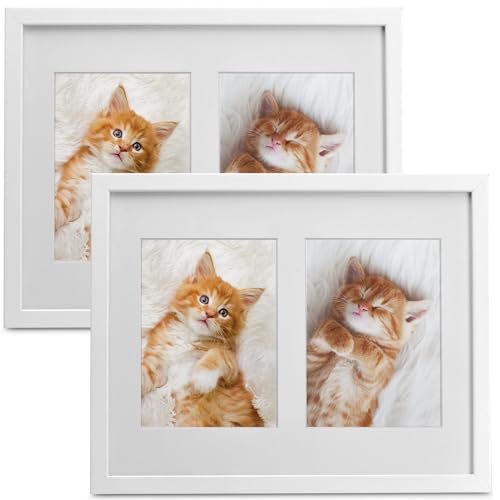 bomoe 2x Collage Fotorahmen für 2 Fotos 13x18 cm - Set aus Holz,...