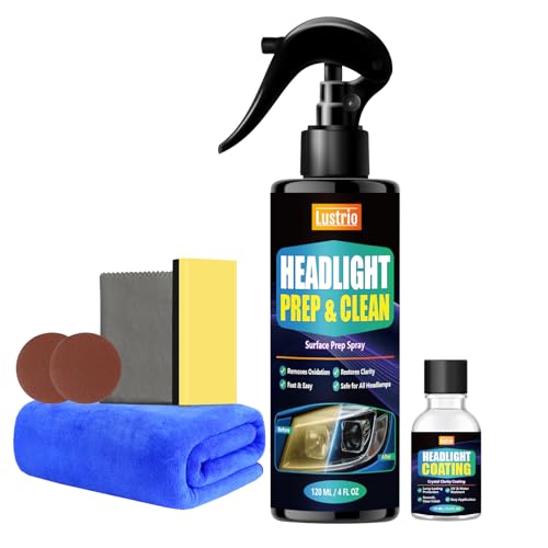 Headlight Restoration Kit with Ceramic Coating: 2-Step Solution for Foggy &...