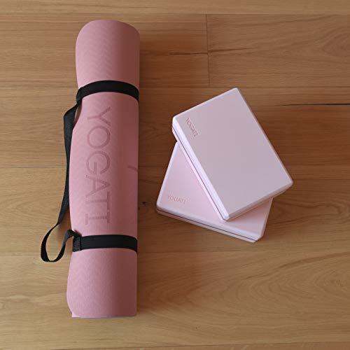 Image of YOGATI Yoga Mat with Alignment Lines. Exercise mat with carry strap. Pilates mats for yoga or Fitness. Non slip Workout Mat. Thick Yoga Mats for women and men. Gym mats for home. Yoga matt thick.