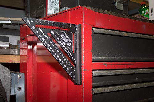 Johnson Level & Tool 1959-0700 Magnetic Johnny Square Professional Easy-Read Aluminum Rafter Square, 7", Black, 1 Square by Johnson - Image 3